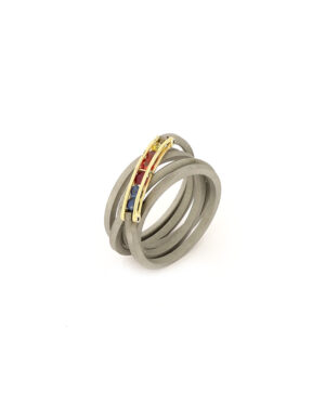Steel and Gem Ring 7