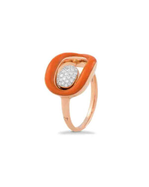 Orange Enamel Ring