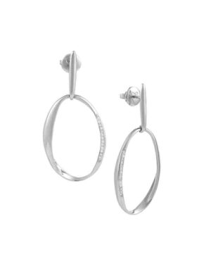 Organic White gold Earrings