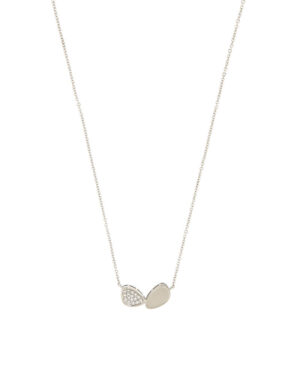 White Pave pebble Necklace