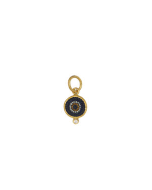 Micromosaic and diamond 24k Pendant