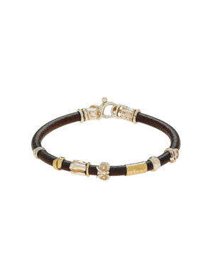 Gold and Silver leather bracelet