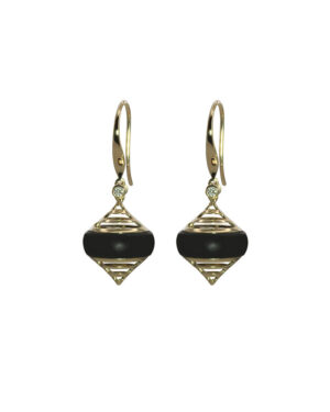 Matte Onyx Gold Earrings