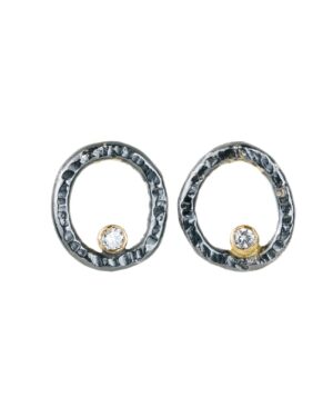 Turning Aspen Studs - Oxidized Silver